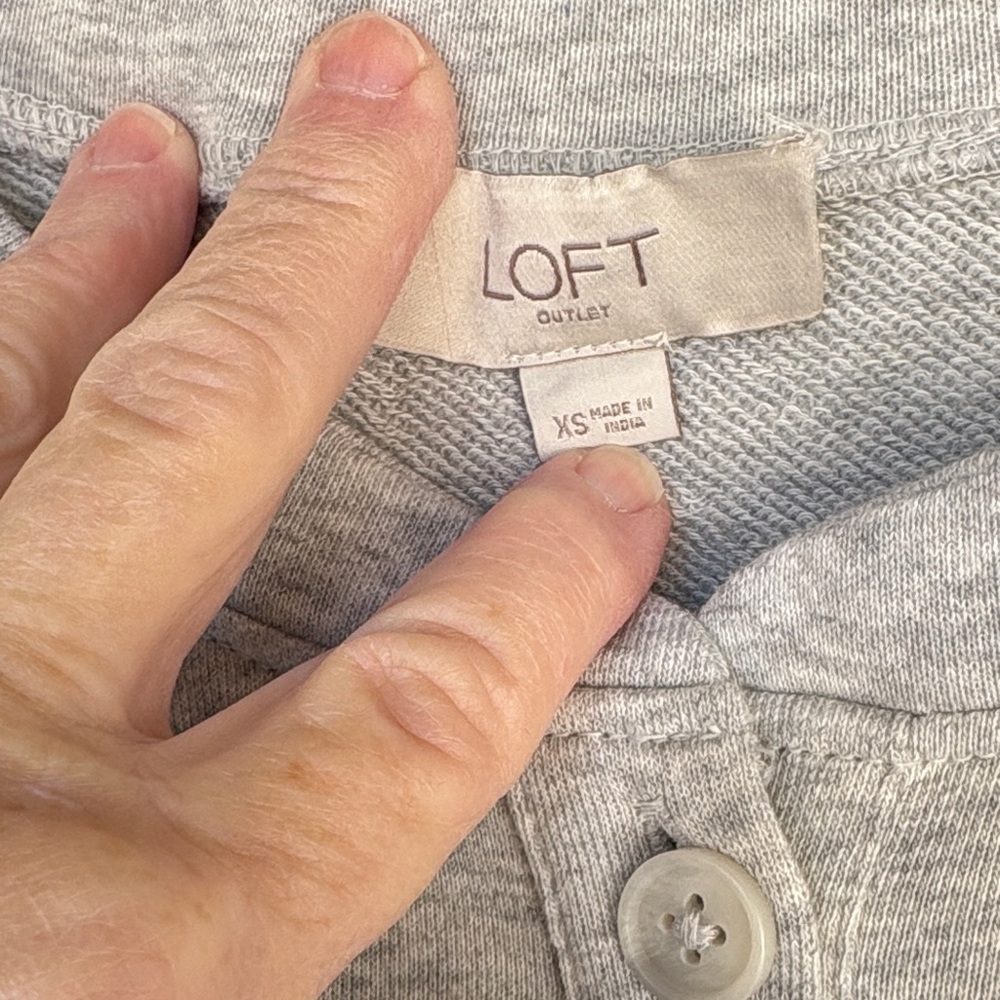 Loft Heather Gray Buttoned Top - image 2